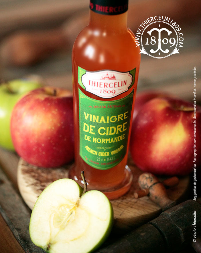 Vinaigre de Cidre de Normandie (de pommes), vieilli en fût de Chêne, 100 % pur cidre