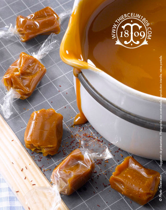 Caramel au Crocus Sativus ou Safran, Saffron, Saffran, Saffraan, Szafran, Azafrán, Açafrão, Zafferano, σαφράνι (Zaforá), Kunyit kering, केसर (Kesar), (za'afran) زعفران, шафран, 番红花, 사프란, サフラン