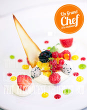 FLORALIE DE FRUITS FRAIS, Brunoise de mangue et Tuile croquante au yuzu fait maison