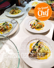 FILET DE BAR, Tagliatelles de légumes et beurre d'agrumes à la cardamome verte fait maison