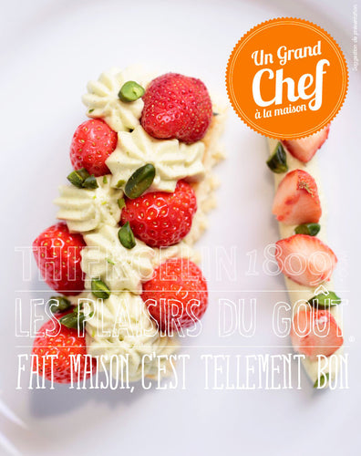 FRAISE GARIGUETTE, Mousseline pistache et pain de gène fait maison