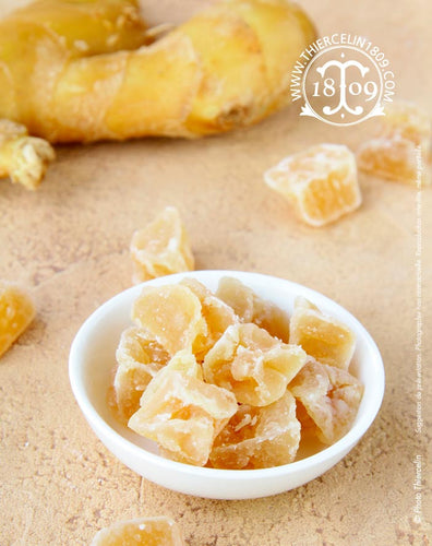 Gingembre confit au sucre, gros morceaux