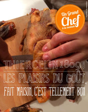LA PINTADE rôtie, purée de panais, cuisses roulées aux champignons