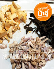 LA PINTADE rôtie, purée de panais, cuisses roulées aux champignons