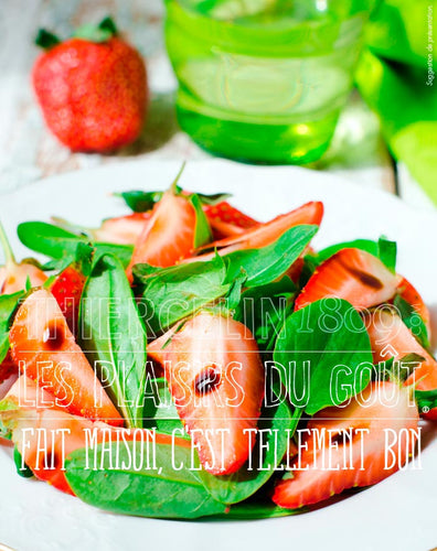 Salade d'épinard et fraises au sirop de Tasmanie fait maison c'est tellement bon