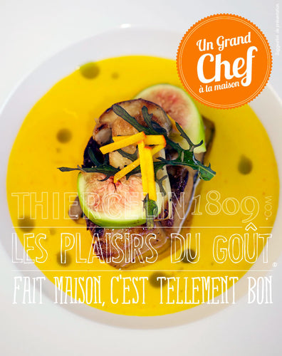FOIE GRAS POÊLÉE, Velouté de courge et huile de pistache fait maison c'est tellement bon